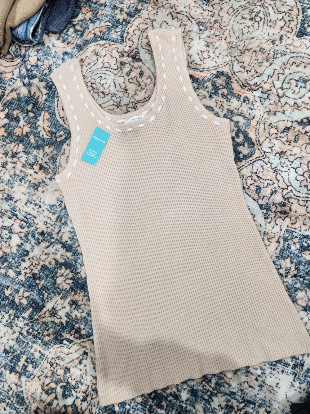 Maurices Beige Ribbed Tank Super Soft
